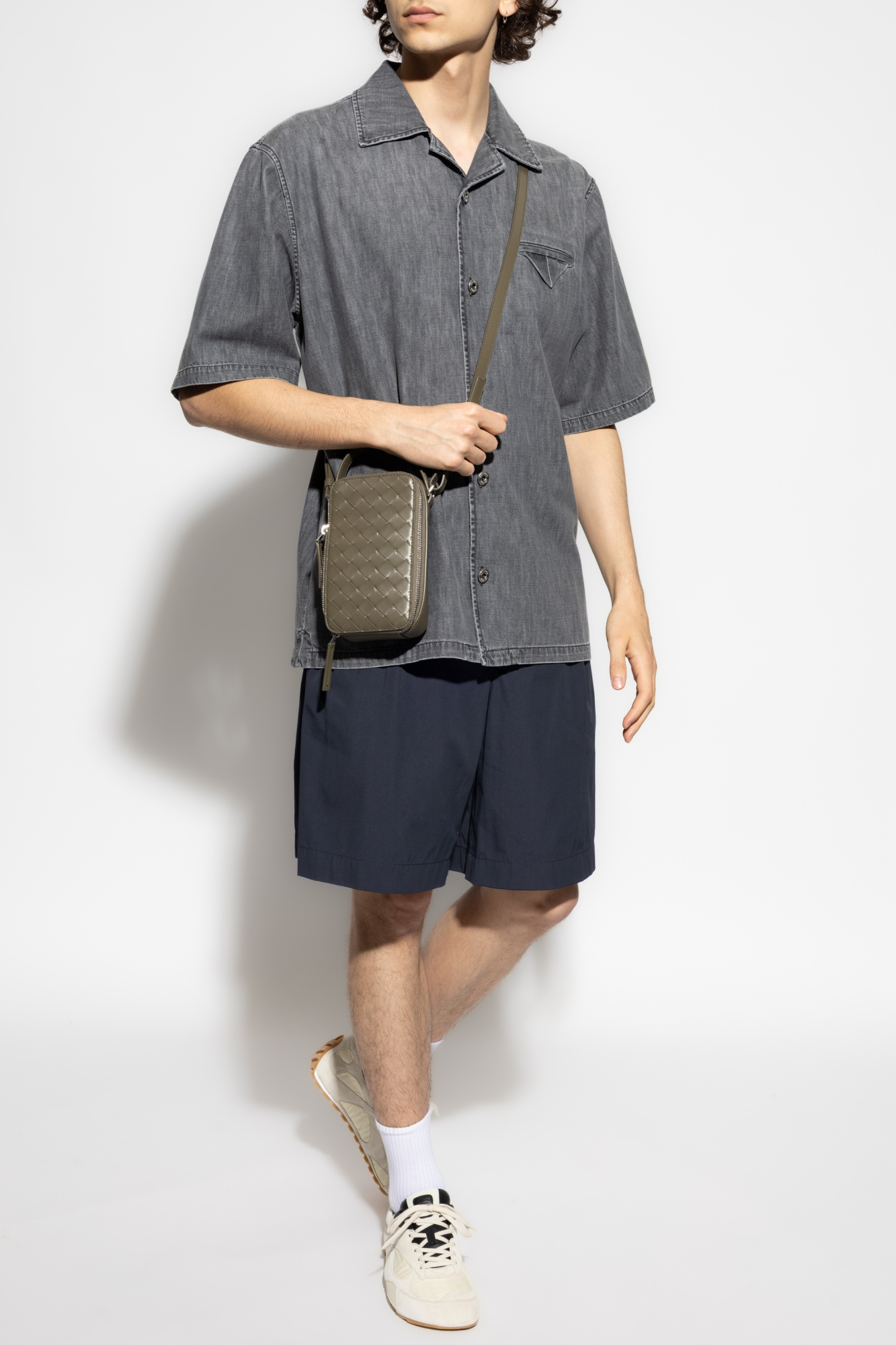 Grey Denim shirt with short sleeves Bottega Veneta - Vitkac AS